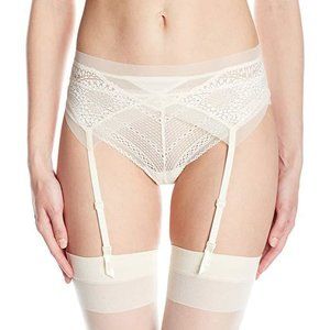 NWT Calvin Klein Black Label Endless Bridal Lingerie Garter Belt Ivory - S